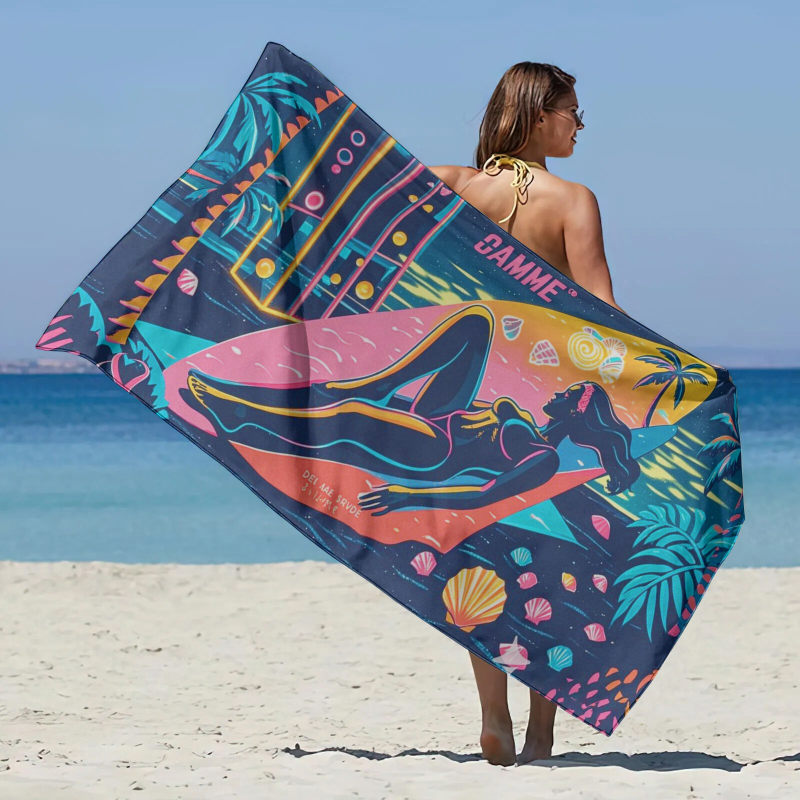Purple Surf Beach Towel, for Womens