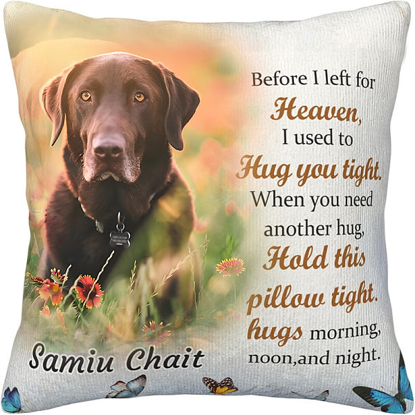 Customized square pet dog throw pillows with customizable patterns