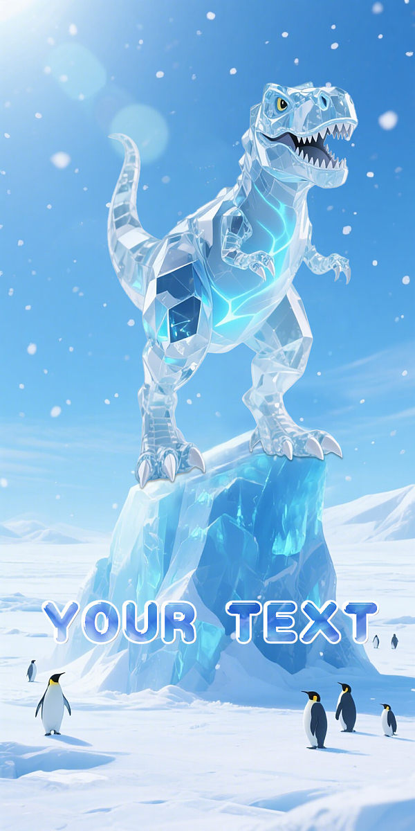 Customized Ice and Snow Dinosaur Beach Towel