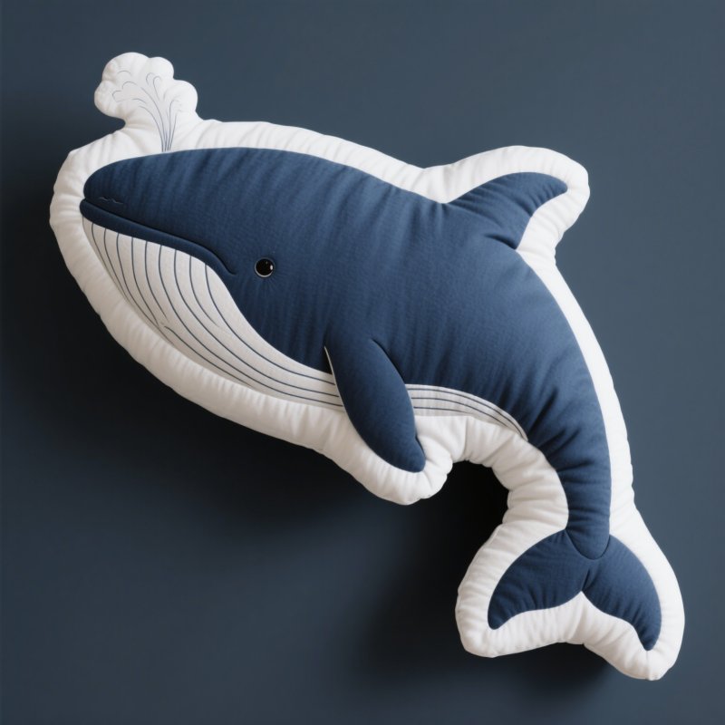 Custom whale shaped pillow