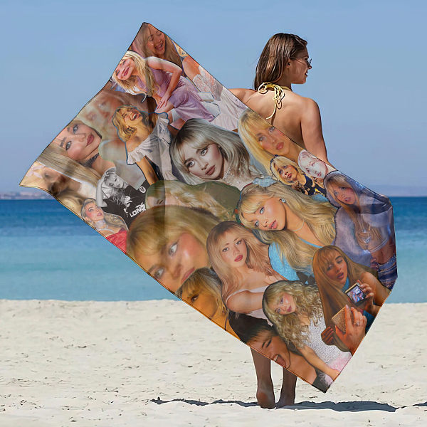Customized beach towel with portrait