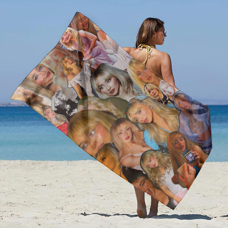 Customized beach towel with portrait