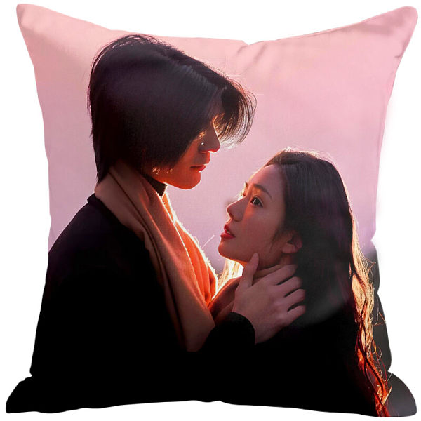 Customized square couple throw pillows
