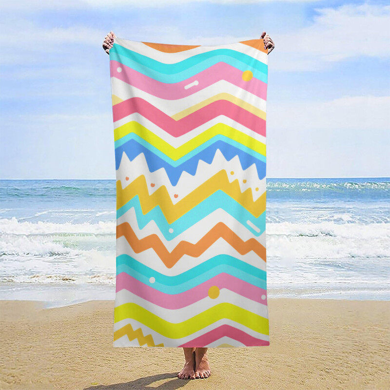 Custom Striped Multi-Color Beach Towel
