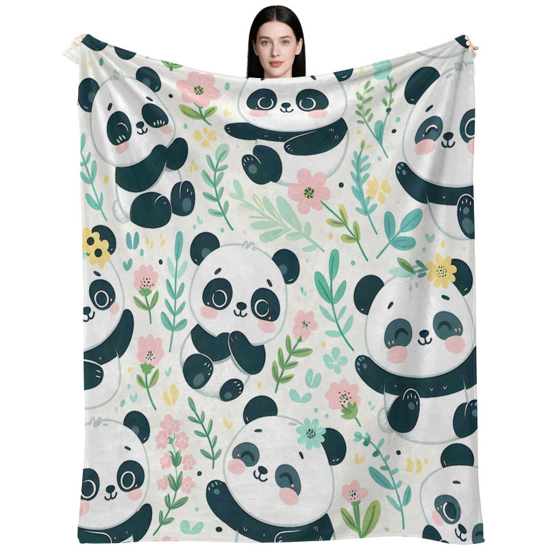 wholesale custom panda patterns blankets,any pattern can be customized