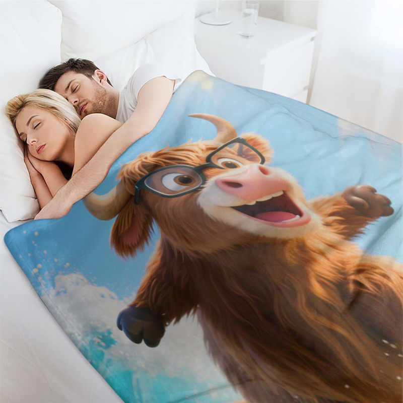 Wholesale Scottish Highland cattle pattern blankets at favorable prices