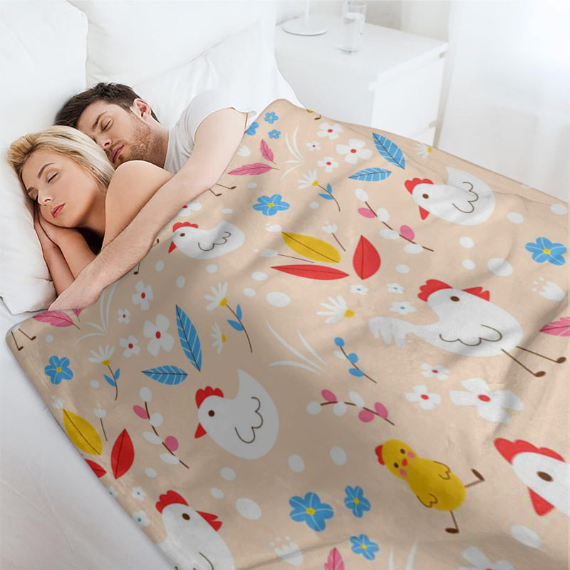 wholesale fun white chicken pattern blankets with discounted wholesale prices