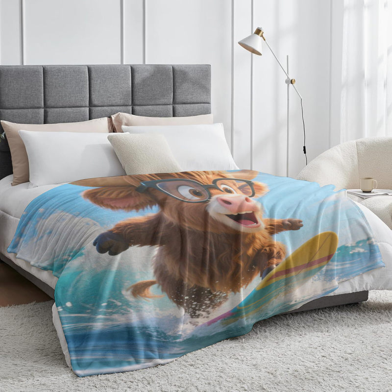 Wholesale Scottish Highland cattle pattern blankets at favorable prices