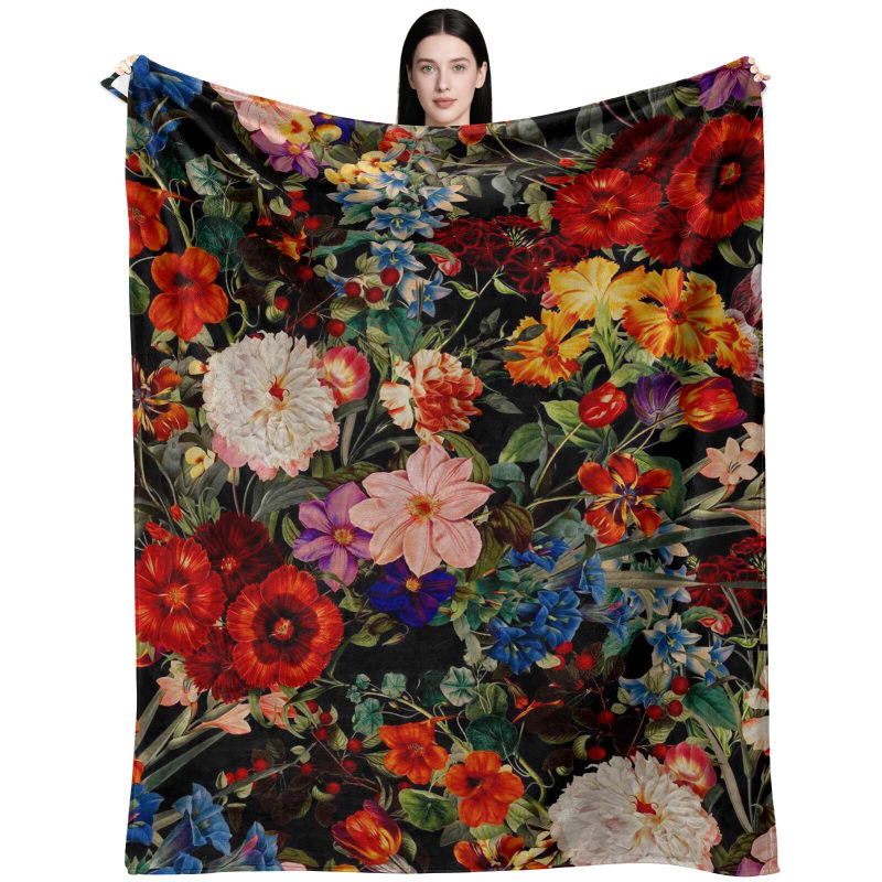 Wholesale of various flower-patterned blankets at favorable prices. Any pattern can be customized