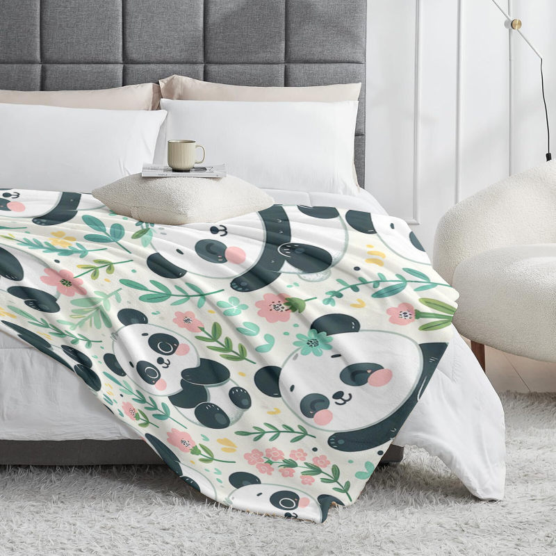 wholesale custom panda patterns blankets,any pattern can be customized