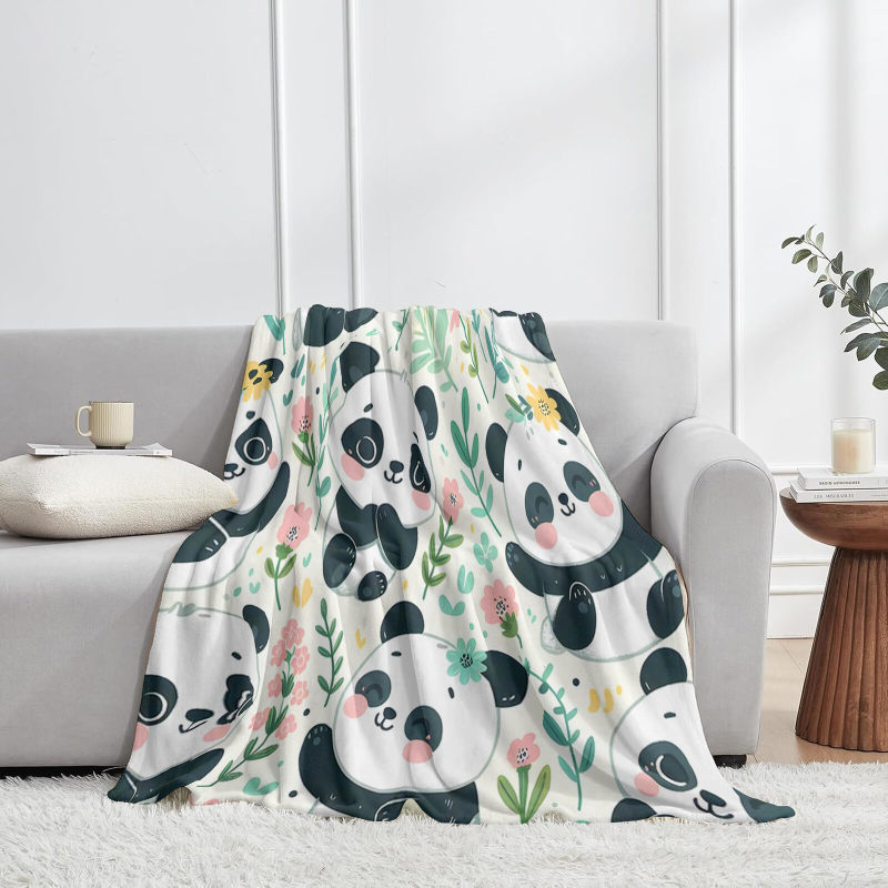 wholesale custom panda patterns blankets,any pattern can be customized