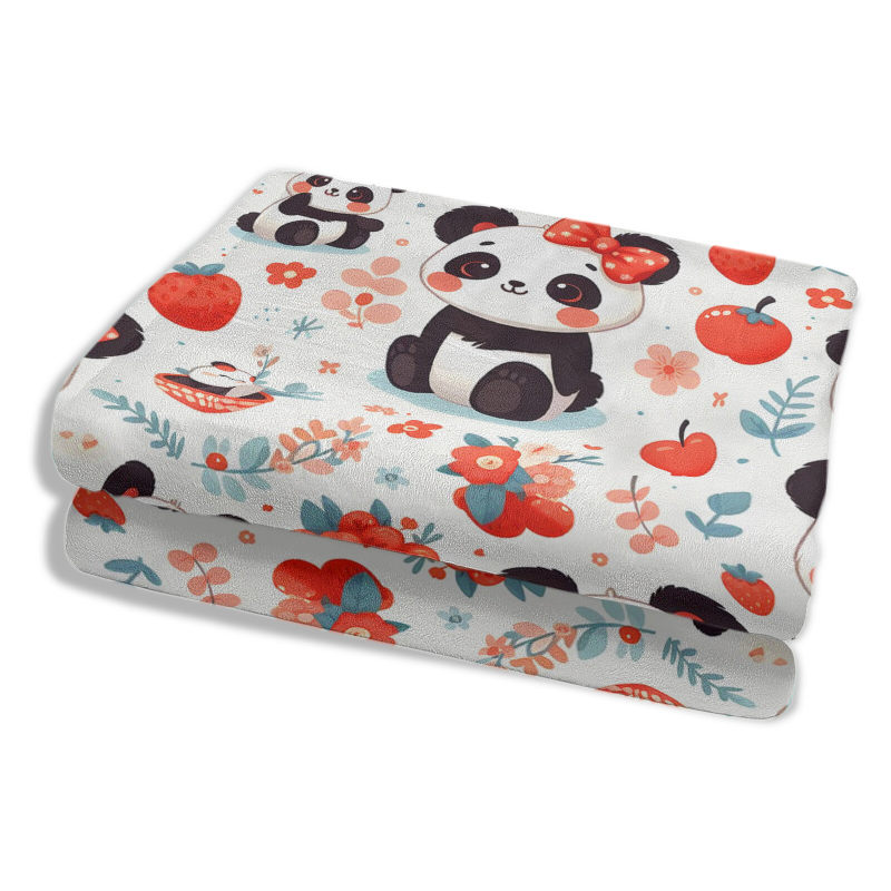 Cute panda pattern blanket, warm and soft