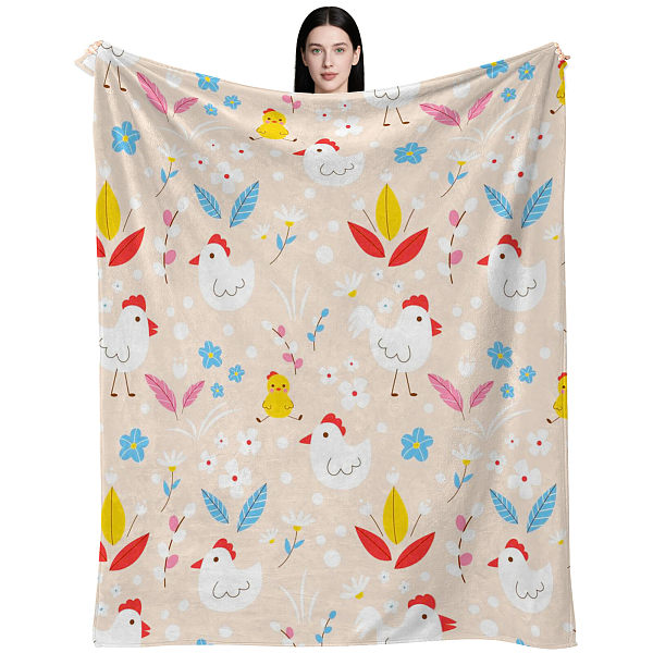 wholesale fun white chicken pattern blankets with discounted wholesale prices