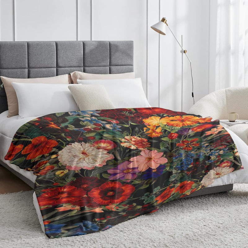 Wholesale of various flower-patterned blankets at favorable prices. Any pattern can be customized