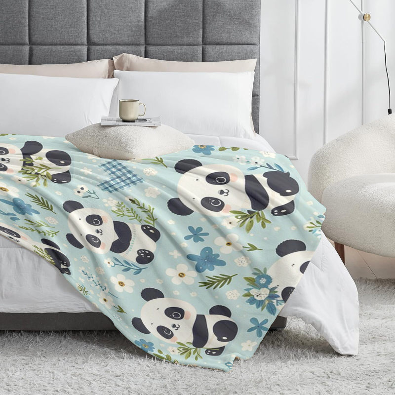 Wholesale of cute panda pattern blankets at discounted prices