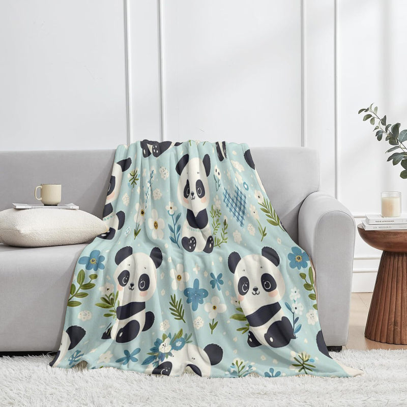 Wholesale of cute panda pattern blankets at discounted prices