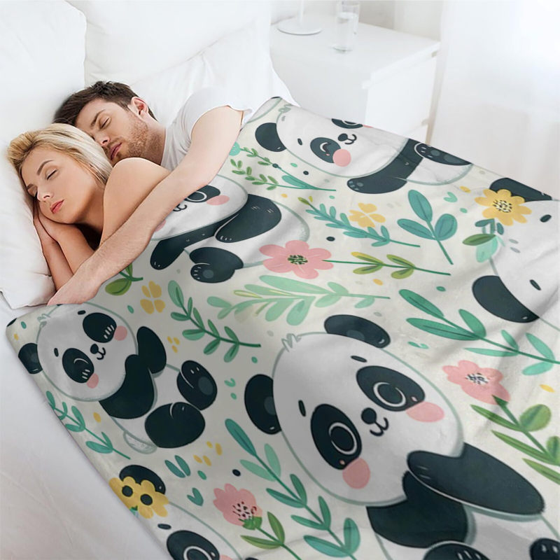 wholesale custom panda patterns blankets,any pattern can be customized