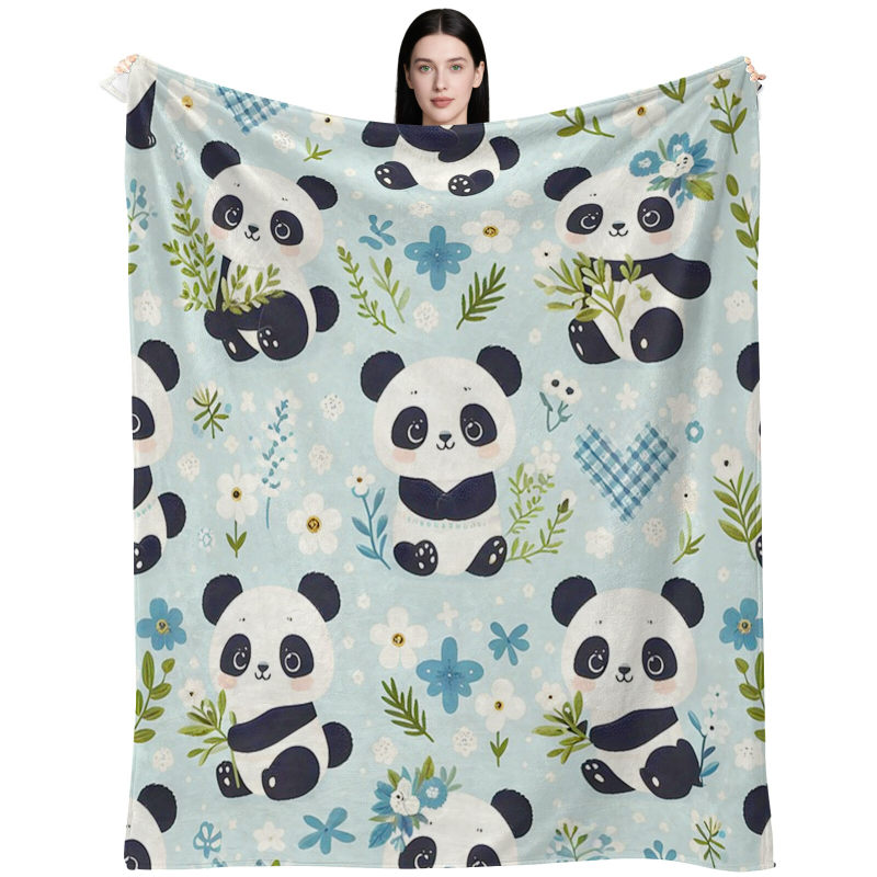 Wholesale of cute panda pattern blankets at discounted prices