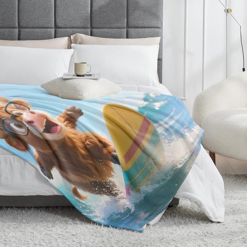 Wholesale Scottish Highland cattle pattern blankets at favorable prices