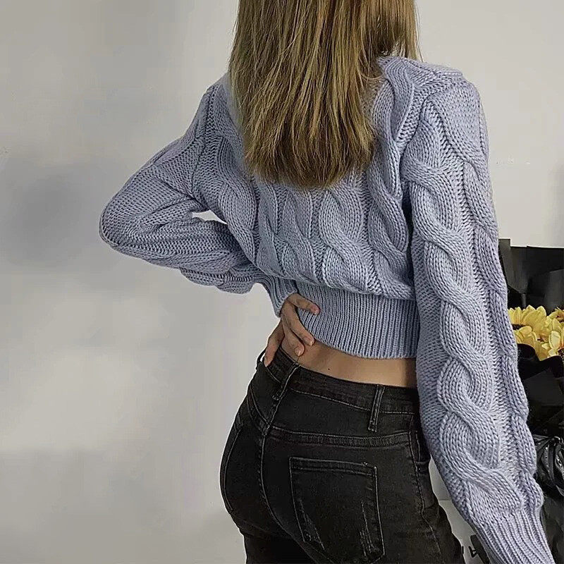 High waist thick needle Pullover Sweater