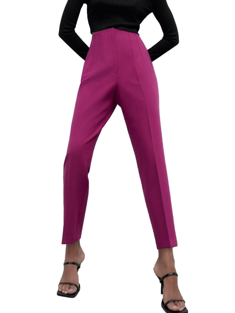 Tall waist leisure trousers