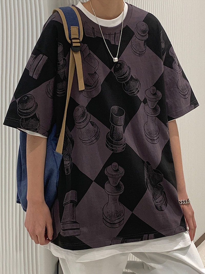 Oversized T-shirt  With  Allover Printed