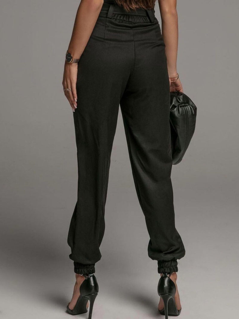 Tall waist leisure trousers