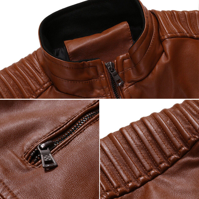 Jack & Jones Essentials faux leather racer jacket