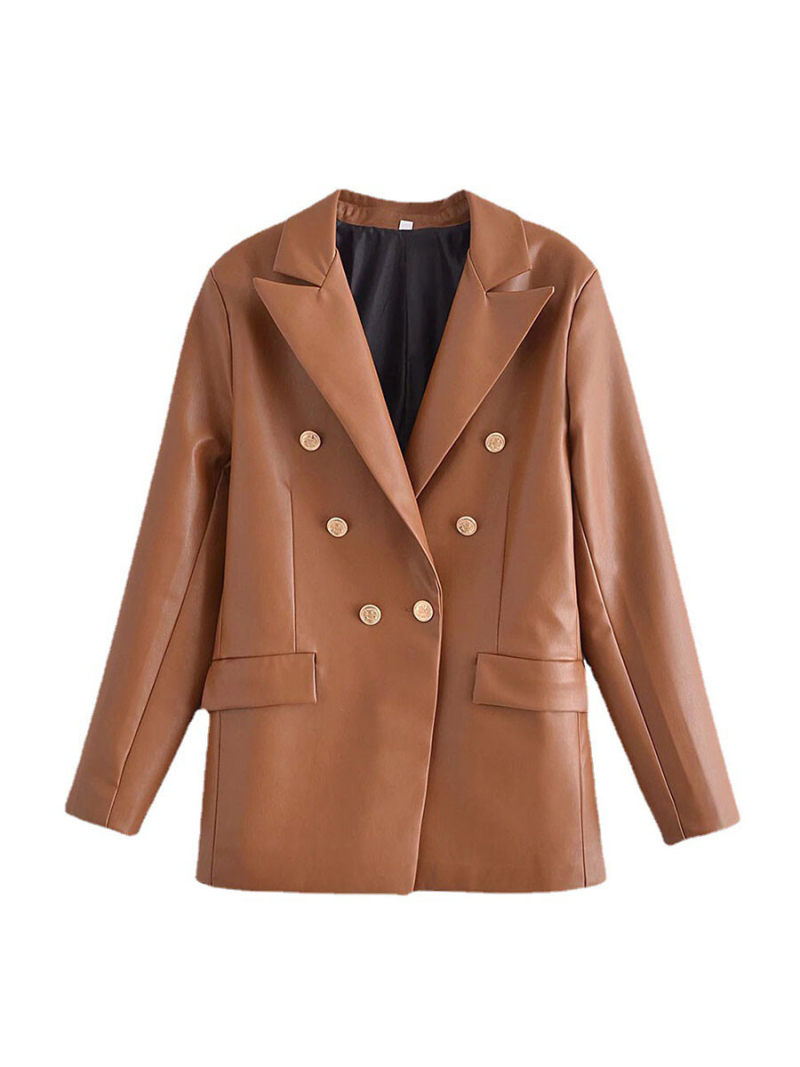 Leisure imitation leather jacket