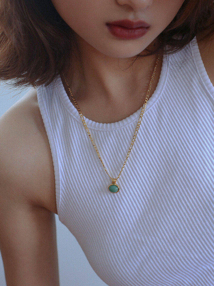 pendant stone pendant 18K necklace