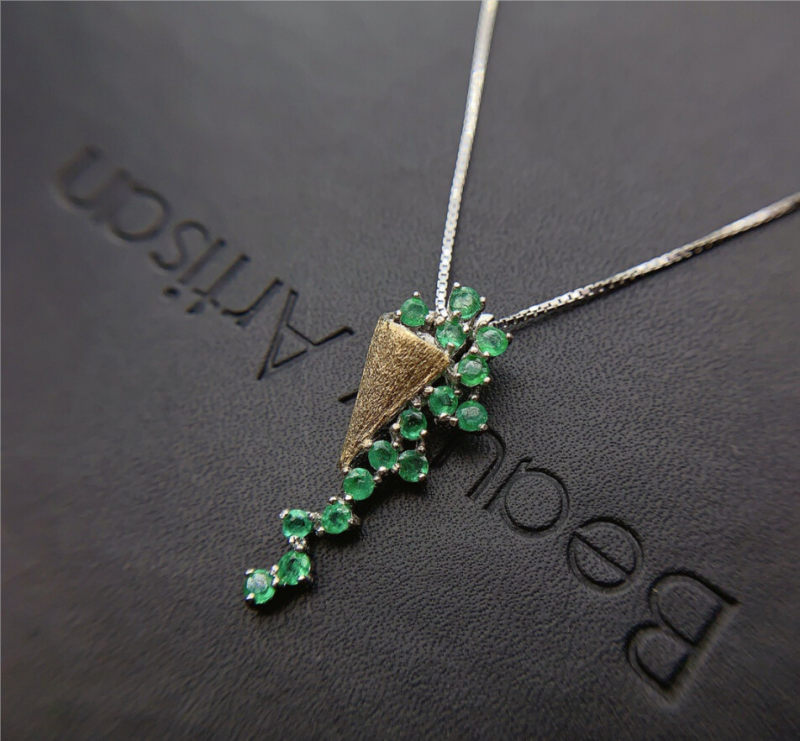 Emerald  pendant s925 necklace
