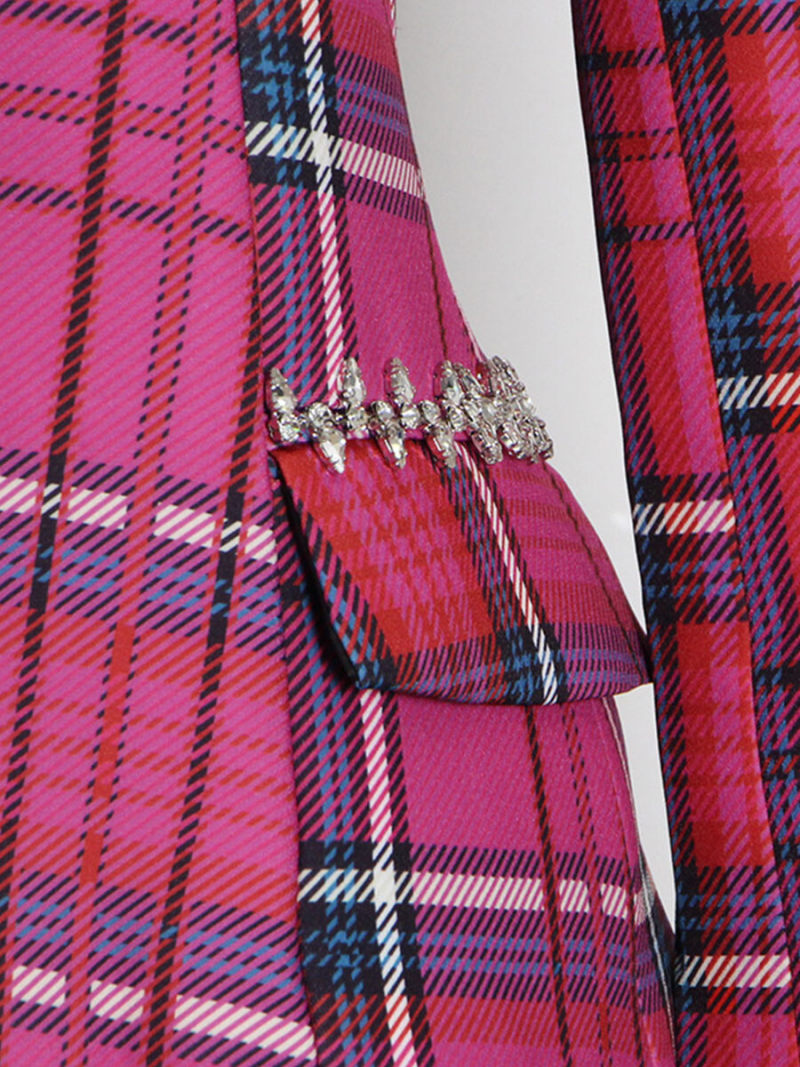 Grid hollow out short suit jacket