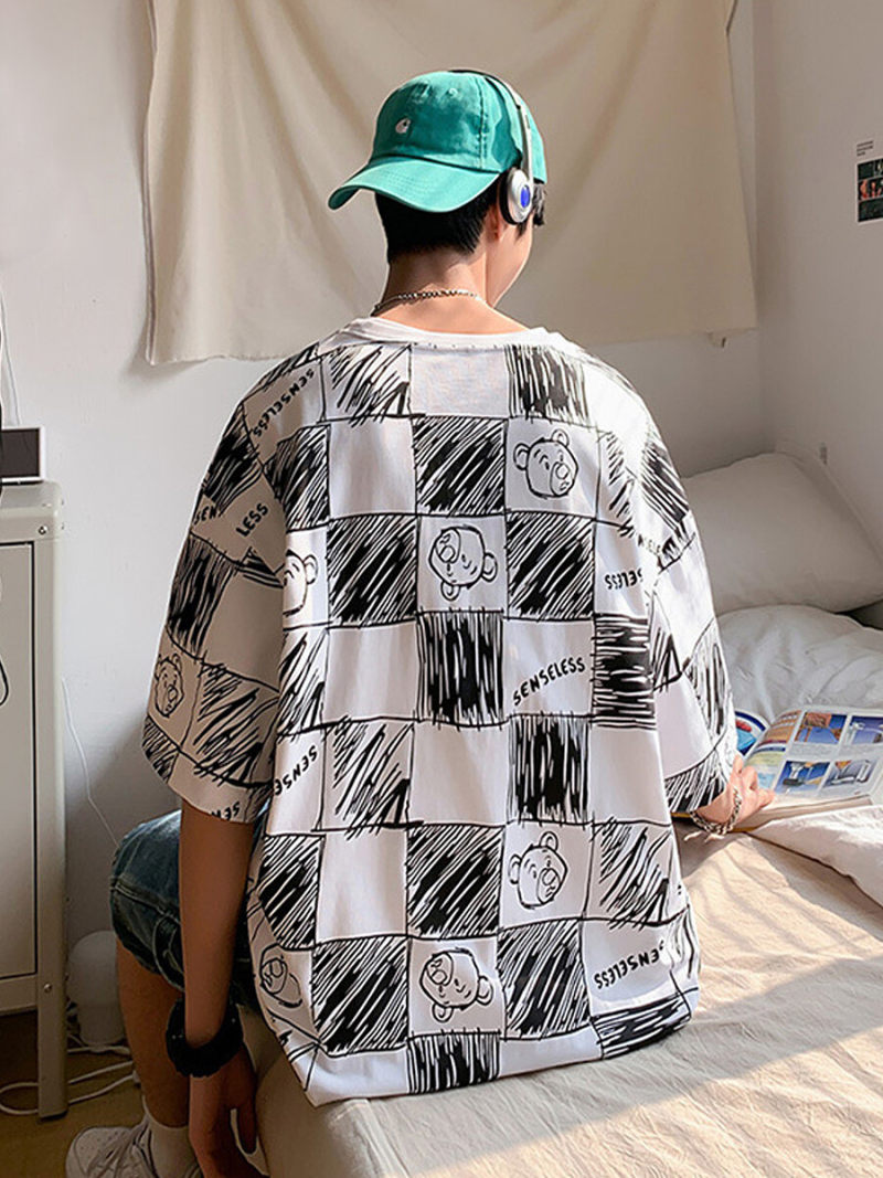 Oversized T-shirt  With  Allover Printed