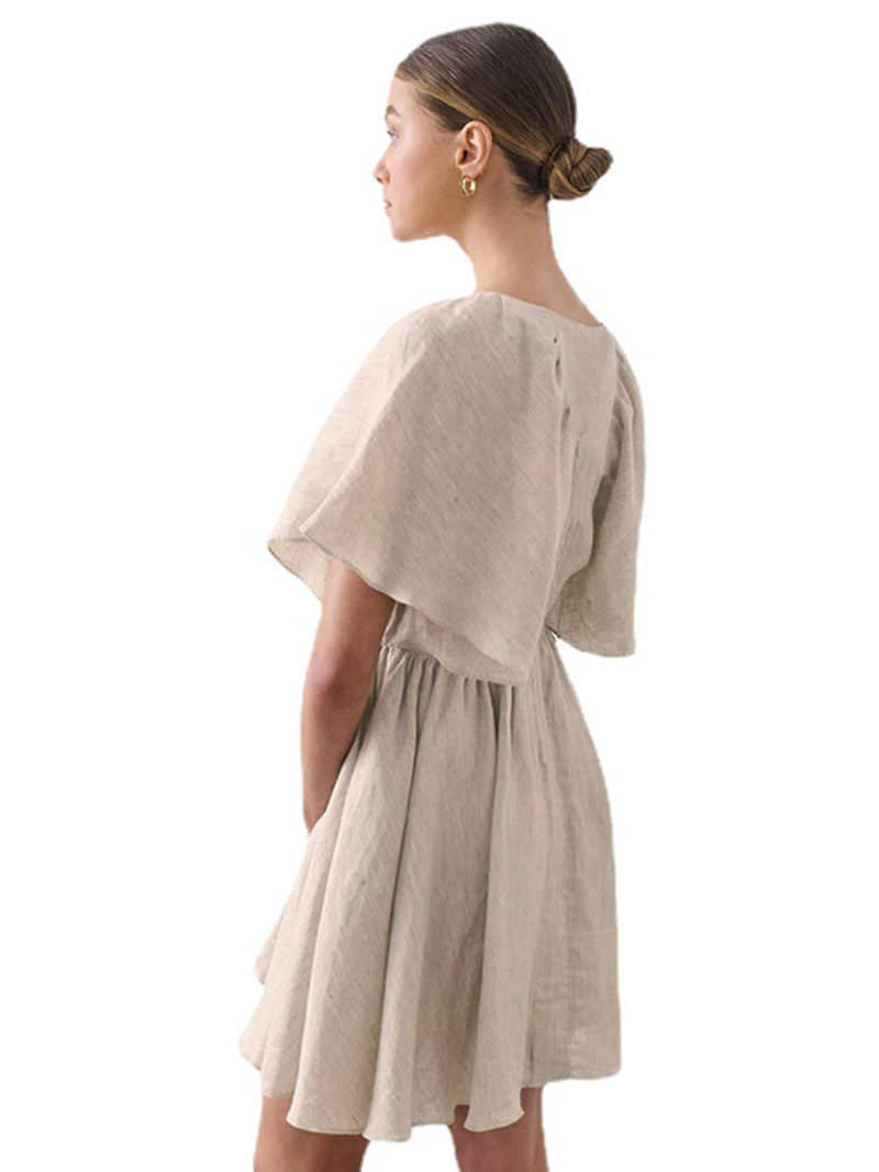 V-Neck  Mini Smoke  Dress