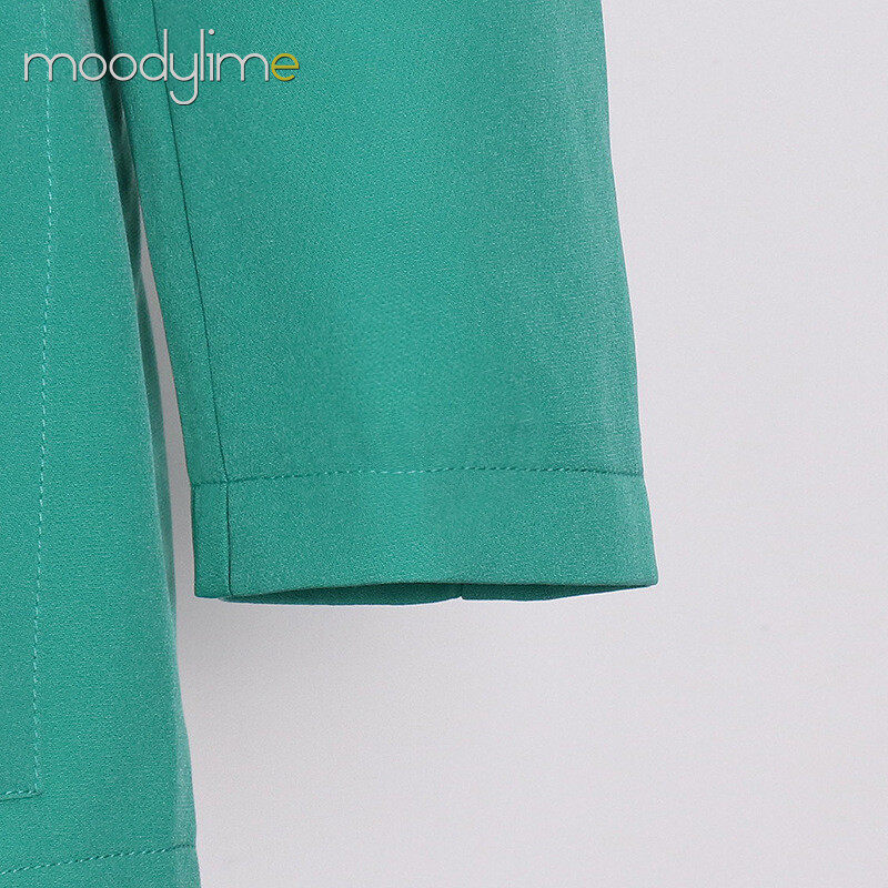 Lapel Neck Double Breasted  With Tie on Front Blazer