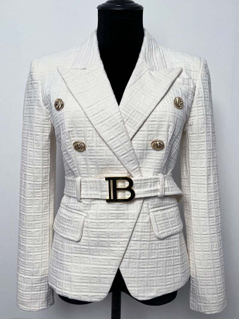 Small suit is brief paragraph jacquard coat black and white