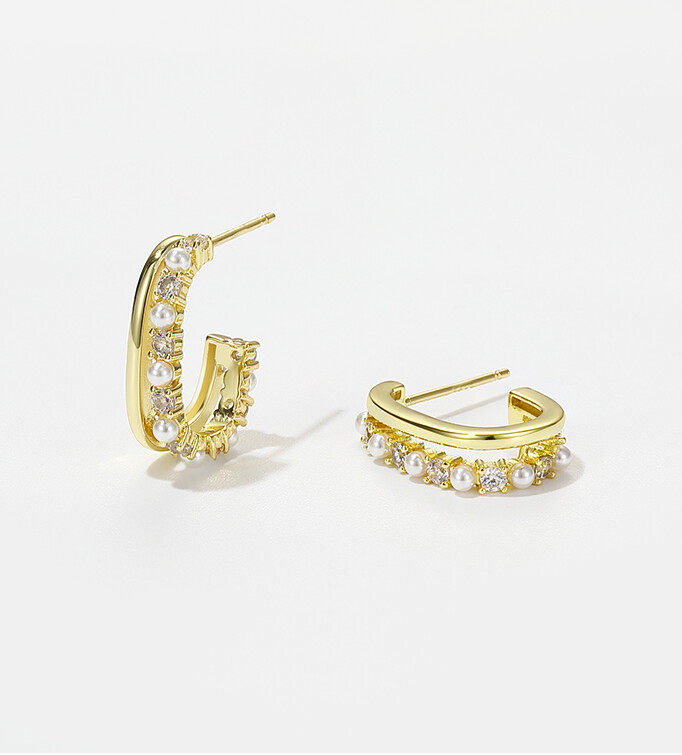 Hoop earrings in crystal cross design s925 hoop