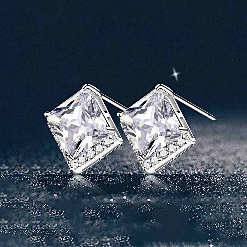 Rhinestone round & geo decor earrings