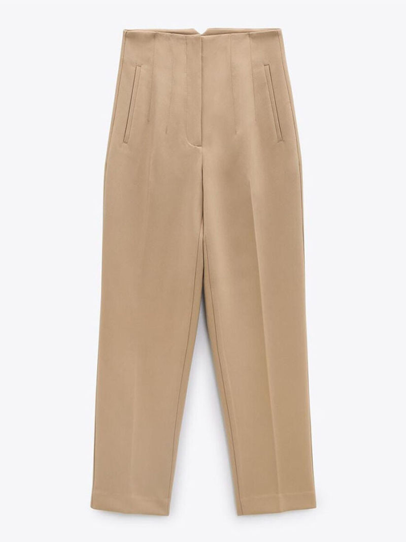 Tall waist leisure trousers