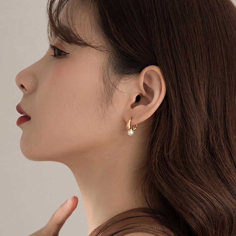 S925 pearl drop earrings