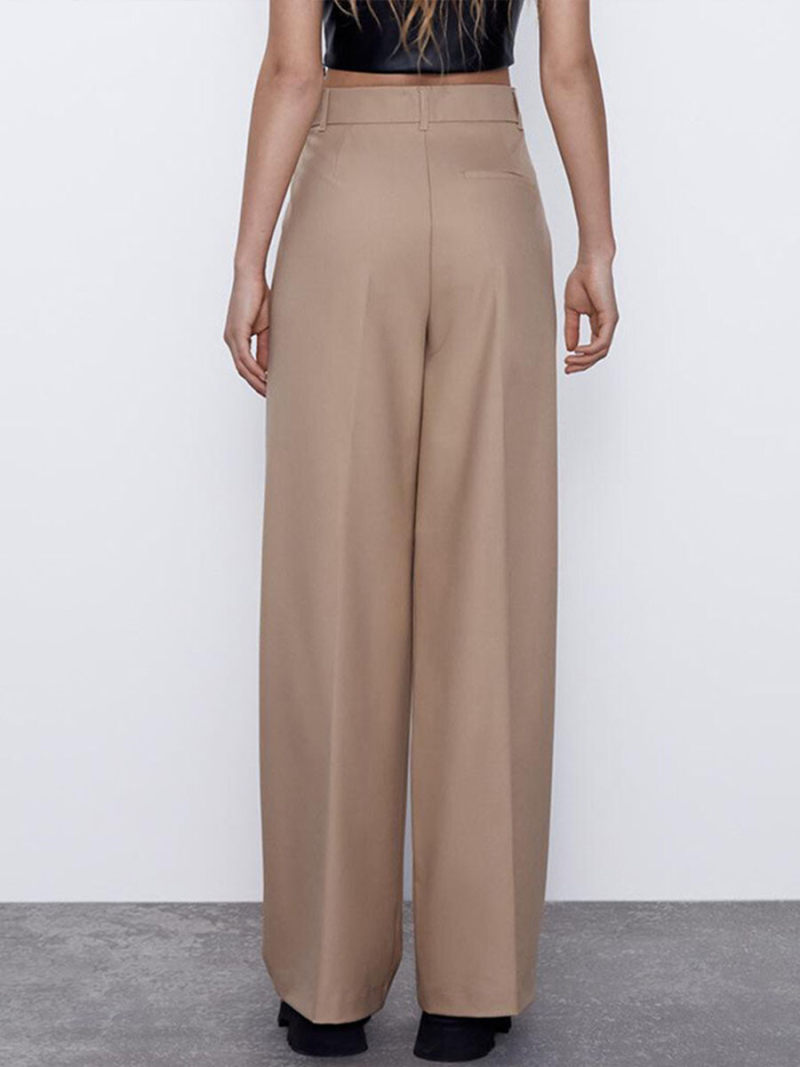 Tall waist leisure wide-legged pants
