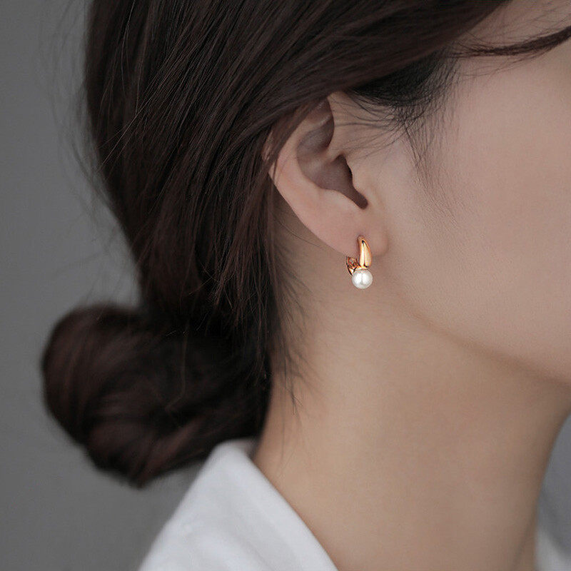S925 pearl drop earrings