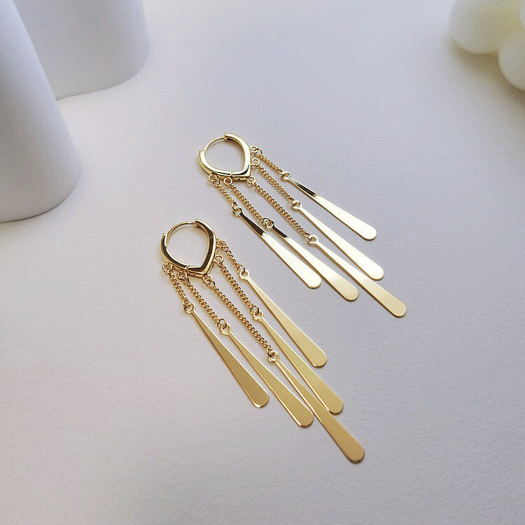 1pair tassel drop earrings s925