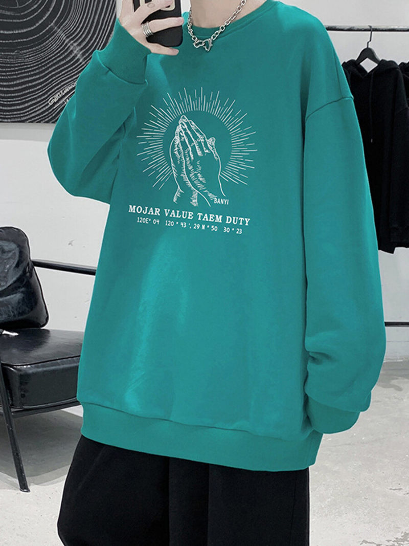 Oversize Crew Neck Sweat With Printed On Front