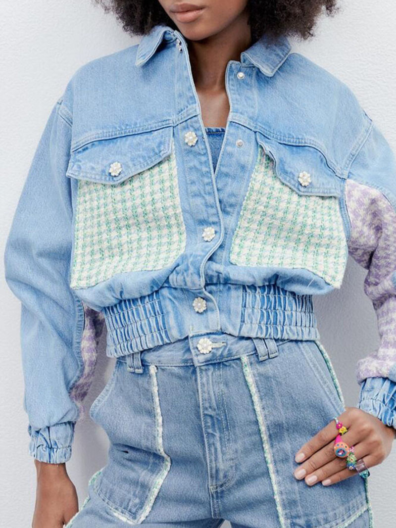 Stitching denim jacket coat