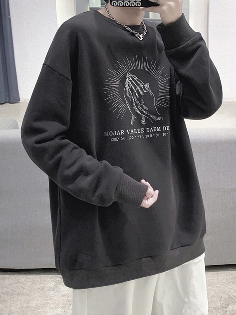 Oversize Crew Neck Sweat With Printed On Front
