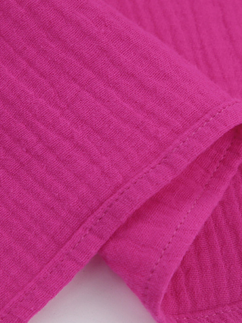 Solid   Oversized  Nipped  in Waist  Button Through Shirt Dress