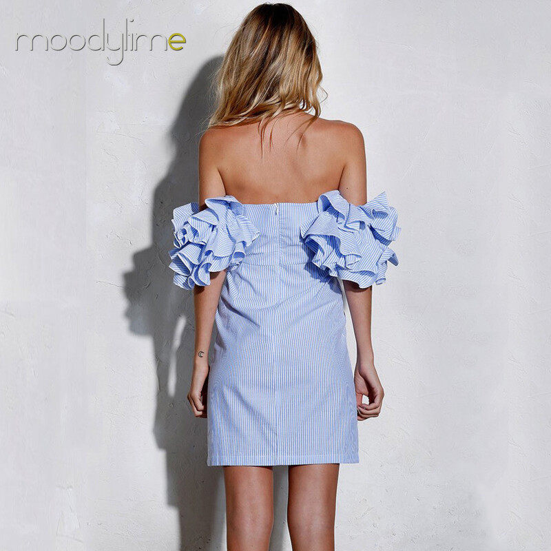 Off Shoulder Puff Sleeves Bodycon Mini Dress