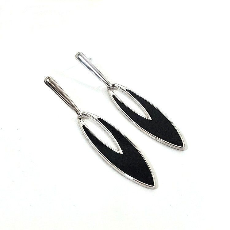 S925 black  drop earrings