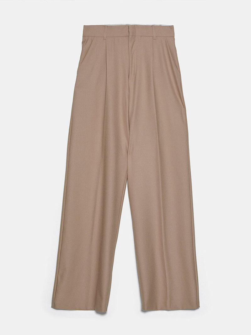 Tall waist leisure wide-legged pants
